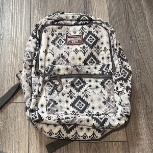 Montana West Black gray and white Patterned Backpack